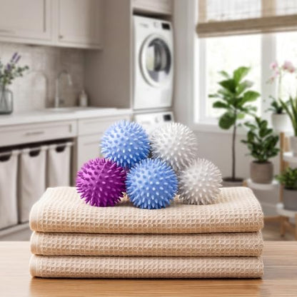 12 Pcs Reusable Laundry Dryer Balls, Plastic Dryer Balls Fabric Softener, Reduce Drying Time and Save on Energy, Soft Fluffy Clothes, Fewer Wrinkles, Less Static Cling