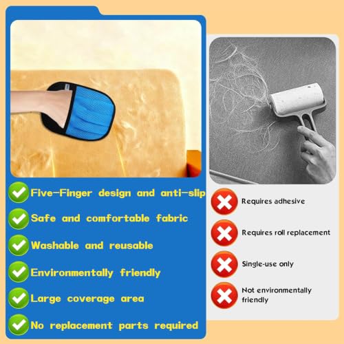 2 Pcs Pet Hair Removal Gloves for Cat Dog Electrostatic Magic Brush & Comb