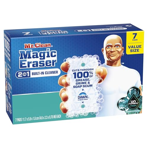 Mr. Clean Magic Eraser Foaming Sponge, All Purpose Cleaner, Dawn Cleaning Power, Wall, Sneaker, Oven Cleaner, Kitchen, Bathroom, Shower Cleaning Supplies, Scrubber, Ultra Foamy, 7 Count (Pack of 4) - size: 7 Count (Pack of 4)