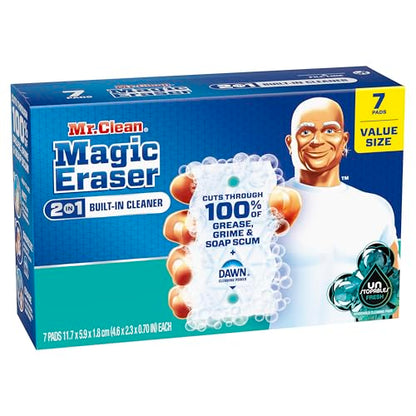 Mr. Clean Magic Eraser Foaming Sponge, All Purpose Cleaner, Dawn Cleaning Power, Wall, Sneaker, Oven Cleaner, Kitchen, Bathroom, Shower Cleaning Supplies, Scrubber, Ultra Foamy, 7 Count (Pack of 4) - size: 7 Count (Pack of 4)