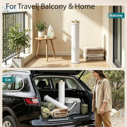 Wooden Foldable Drying Rack, 16 Poles, Space-Saver, No Assembly