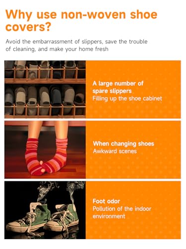 TOOSOFt Black Shoe Covers Disposable Non Slip 100 Pack (50 Pairs)