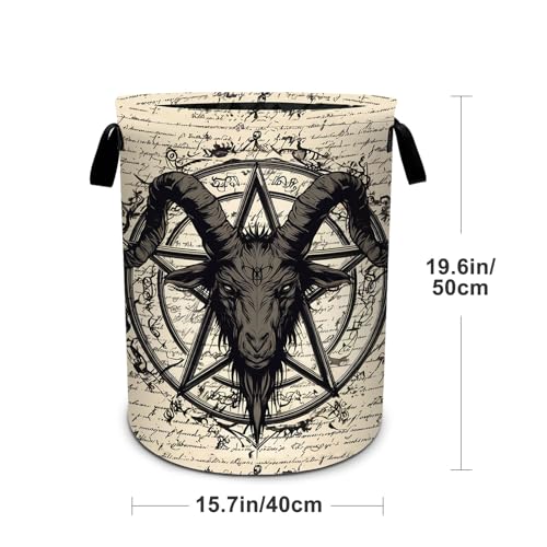 Gothic Skull Laundry Basket Foldable Laundry Hamper With Handles Clothes Storage Bucket Organizer Laundry Bag For Bedroom Bathroom Laundry Storage 19.6 x 15.7 - color: Skull