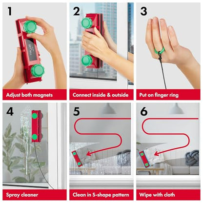 Tyroler The Glider D-4 Magnetic Window Cleaner Tool Fits Windows 0.08"-1.6"