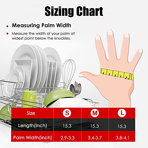 Rubber cleaning gloves 1 or 3 Pairs for kitchen,Cotton Lining,Dishwashing gloves long with lined,Reuseable. - size: Small (Pack of 1), style: 1