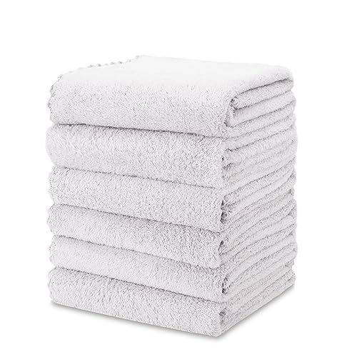 kimteny 6 Pack Microfiber Kitchen Dish Towels for Washing Dishes, White - color: White, size: 13x28 - 6 Pack