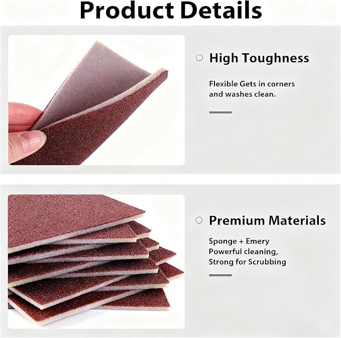3pcs Nano Carborundum Sponge, Emery Sponge Brush Clean Eraser Scrub - color: Brown, size: Basic Style 0.5cm thick-3Pcs