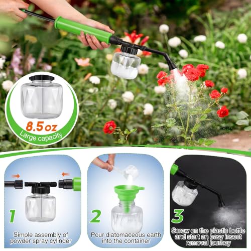 Diatomaceous Earth Duster, 250ml Powder Applicator Dispenser(Green,2 Pack - color: Green