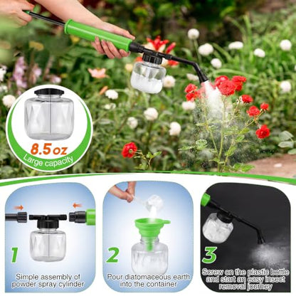 Diatomaceous Earth Duster, 250ml Powder Applicator Dispenser(Green,2 Pack - color: Green
