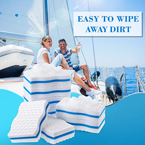 Outus 8 Pack Boat Erasers for Cleaning Magic Scuff Sponge Boating Erasers Accessories Gifts Hull Cleaner Vinyl Seat Cleaner All Purpose Scrubber Kitchen Bathroom Shower Oven Cleaning Supplies - style: Wave