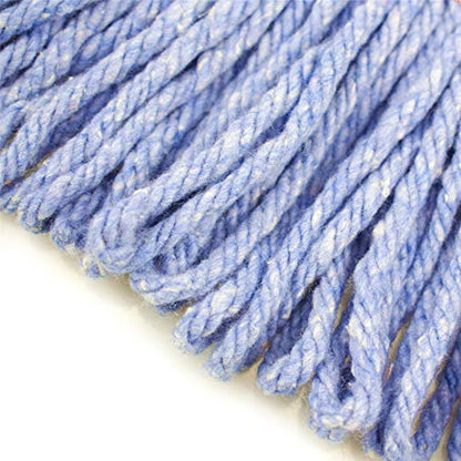 String Mop Heads Replacement Heavy Duty Commercial Grade Blue Cotton Looped End Wet Industrial Cleaning Mop Head Refills (4, Medium) - color: 4 Pieces Pack, size: Medium (Pack of 4)