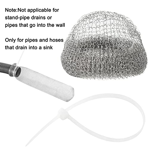 24 Pieces Lint Traps Washing Machine Stainless Steel Lint Snare Traps Laundry Mesh Washer Hose Filter with 24 Pcs Cable Ties (Pack of 3) - size: 24PCS (Pack of 3)