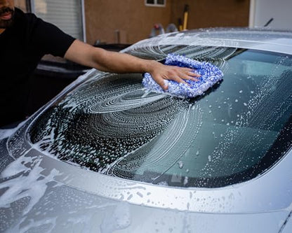 Microfiber Car Wash Mitt, Plush Cleaning Fibers, Scratch-Free, Swirl-Free, Lint-Free, 8in x 11in, Machine Washable, 2-Pack (Black) - color: Black