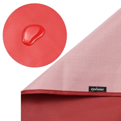 eywlwaar PU Waterproof Apron with One Big Pocket Adjustable Oil Proof Apron for Kitchen Dishwashing Cooking 29.92"x 26.77" - color: Red-2packs
