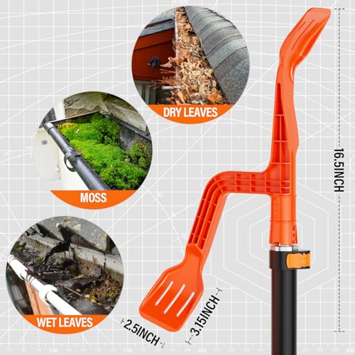 Gutter Cleaning Tools by KINGLEV (Without Pole) - color: Orange