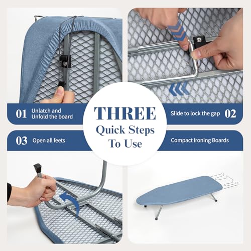 Small Ironing Board Tabletop 32"x12" Blue - color: Blue