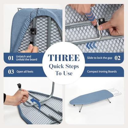 Small Ironing Board Tabletop 32"x12" Blue - color: Blue