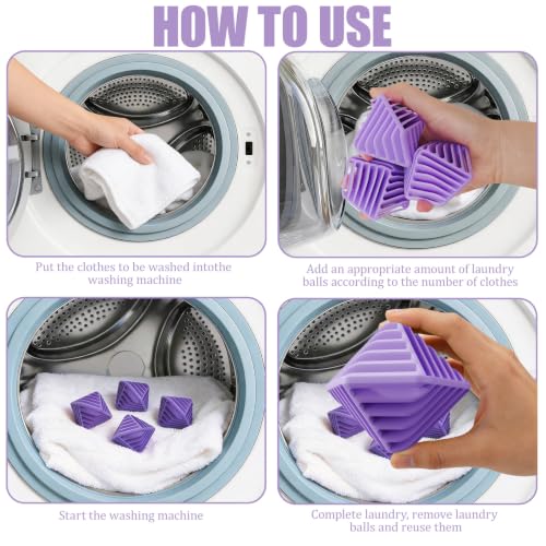 4 Pcs Reusable Laundry Anti Static Balls，Cube Agitator Balls (Purple) - color: Purple