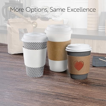 Restaurantware Coffee Cup Sleeves 50 Pack Fits 12, 16, 20 oz Coffee Cups Disposable Hot Drink Sleeves Secure Grip Heat-Resistant Jacket for Tea, and Beverages White - color: White, size: Heart