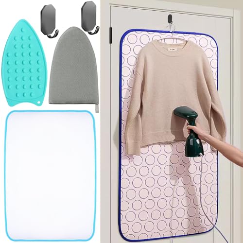 Portable Ironing Mat for Table Top Iron Pad for Countertop Thick Ironing Blanket Over the Door Steamer Pad Washer Dryer Heat Resistant Mat Travel Ironing Board (Large 47.2"x23.6") - size: Large 47.2"x23.6"