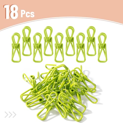 Mr. Pen- PVC-Coated Utility Clips, 2 Inch, 18 Pack, Green - color: Green