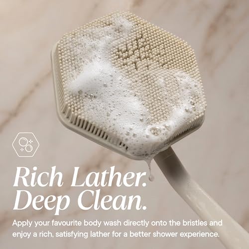 TOOLETRIES Silicone Back Scrubber for Shower, Bath Brush - Sand - color: Sand
