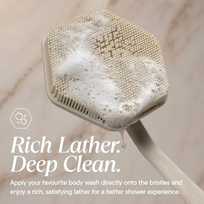 TOOLETRIES Silicone Back Scrubber for Shower, Bath Brush - Sand - color: Sand