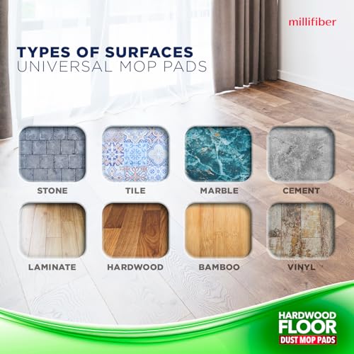 Millifiber Floor Duster Refills 15x8 Inches, 3-Pack (Mop Not Included) - color: Dry Duster (Green), size: 3 Count (Pack of 1)