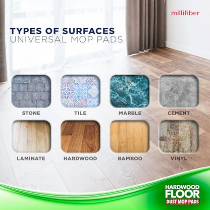 Millifiber Floor Duster Refills 15x8 Inches, 3-Pack (Mop Not Included) - color: Dry Duster (Green), size: 3 Count (Pack of 1)