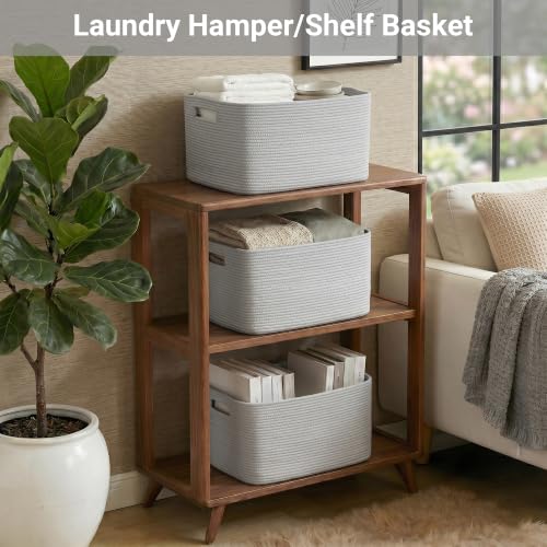 Large Laundry Basket/Hamper, 22"x17"x12", Light Grey Basket - color: Light Grey, size: 75L