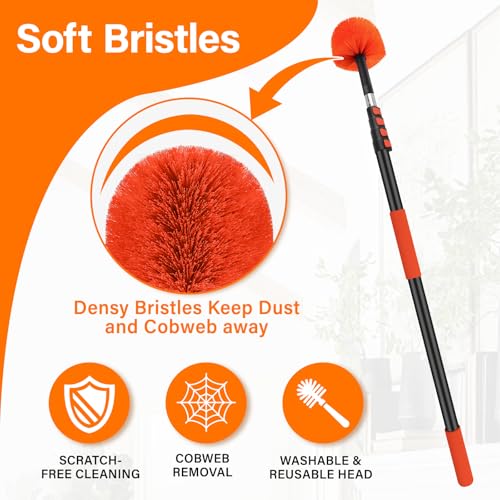 20FT Cobweb Duster with Extension Pole - High Reach Duster - size: 12 FT