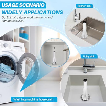 Feekoon 2 Pack Lint Trap for Washer and Utility Sink Drains, Hair Catcher