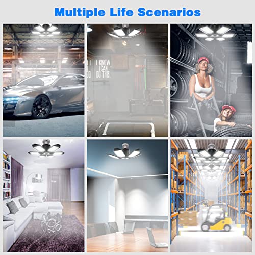 LED Garage Light - 160W LED Garage Ceiling Lights 16000LM Super Bright Garage Lighting with 6 Deformable Panels E26/E27 Screw in Led Shop Lights for Basement Workshop Warehouse Attic - size: 160W - 1Pack