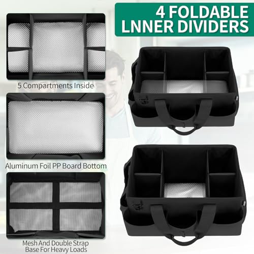 IBVIVIC Wearable Cleaning Caddy Bag for Cleaning Supplies, Black - color: Black