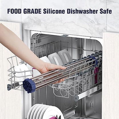 Tomorotec Roll Up Dish Drying Rack Over Sink, 304 Steel, 17.7x12.5, Indigo - color: Indigo, size: 17.7 x 12.5 in
