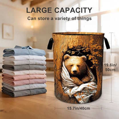 Fall Laundry Basket Waterproof Laundry Hamper Foldable Laundry Bag with Handles for Bedroom, Bathroom, Office, Clothes Storage - color: Fall