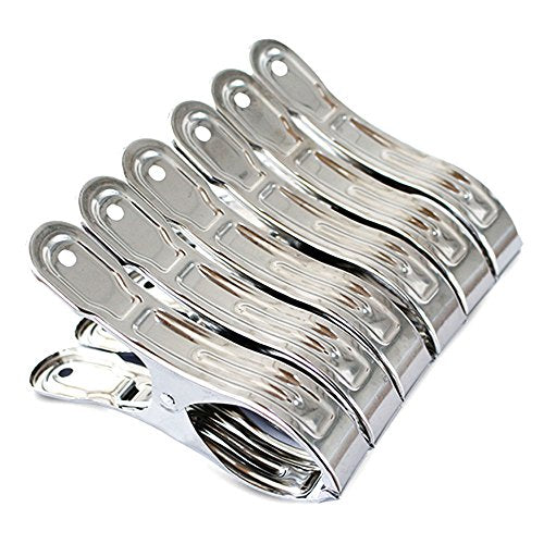 6 PCS 4.7" Stainless Steel Pins,Metal Bag Clips,Heavy Duty Pool Cover Clips - color: 4.7inch（6 Pack）, size: 4.7inch