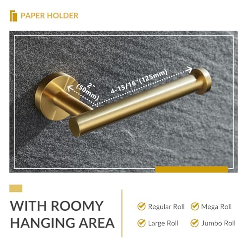 APLusee Toilet Paper Holder, Brushed Dark Gold, 304 Stainless Steel - color: Brushed Dark Gold