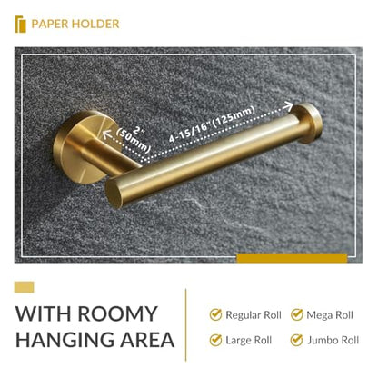 APLusee Toilet Paper Holder, Brushed Dark Gold, 304 Stainless Steel - color: Brushed Dark Gold