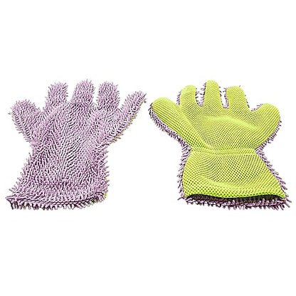 BokWin 2-Pack Car Wash Mitt, Purple - color: Purple