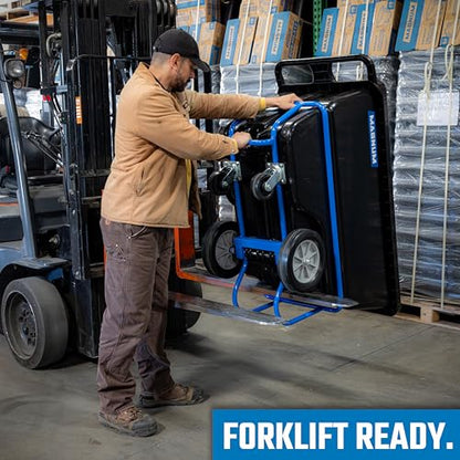 Tilt Truck, 1/2 Cu. Yd. Capacity Dump Cart with Heavy Duty 12” Wheels & 5” Casters & Forklift-able Frame for Jobsites, 850 lbs, Trash Cart with Wheels DUC12T-F-02PK (2-Pack) - size: Heavy-Duty Wheels, style: Forklift Frame