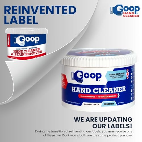 GOOP Original Multi-Purpose Waterless Hand Cleaner and Stain Remover - 14 oz Can (Pack of 4) - size: 14 Ounce (Pack of 4)