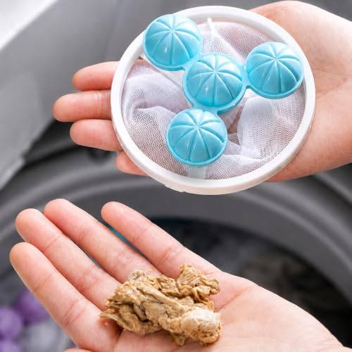 Pet Hair Remover for Laundry, Washing Machine Filter Bags, Lint Catcher Balls, Ultra-Fine Mesh Pouches for Dog Cat Fur, Clothes, Bedding, Blankets, Blue - color: Blue