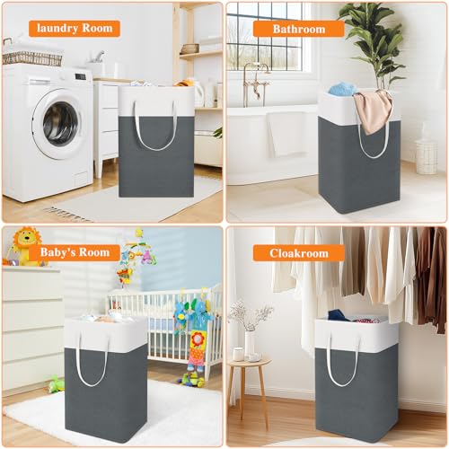 TasticTotes Laundry Basket 3 Pack, Laundry Hamper, 88L-Grey - color: Grey, size: 88L