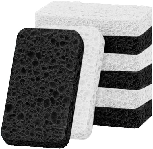 6 - Pack Non-Scratch Scrub Sponges - Sponges for Dishes and Washing Dishes, Cleaning Sponges for Kitchen Home Office, Magical 3D DIY Art and Craft Suppliers（Black&White） - color: Black&white, size: 6 - Pack