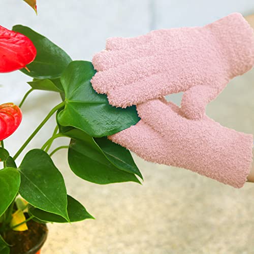 Evridwear Microfiber Dusting Gloves for Plants & Blinds - color: Pink, size: Small/Medium (Pack of 1)