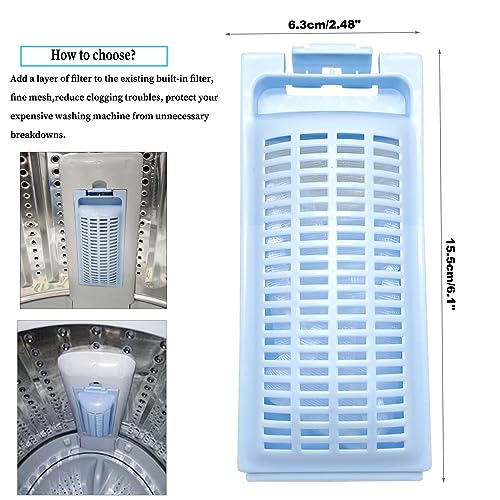 2pcs Washing Machine Floating Lint Filter Net,Washing Machine Magic Lint Filter Box(15.5x6.3cm/6.1x2.48"-NO.6)