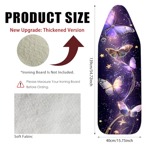 Nuxovilar Starry Butterfly Cotton Ironing Board Cover 15x54 Fabric - color: Ylu01195