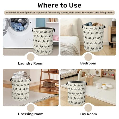 Racing Flag Foldable Canvas Laundry Basket with Handles - Toy Organizer, Heavy Duty for Home，Bedroom, Dorm, Bathroom - color: Racing Flag