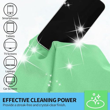 Microfiber Cleaning Cloth, 6 Pack Glasses Cleaning Cloth, 16" ×14" Window Cleaning Rags, Streak Free Lint Free Polishing Cloths Wipes for Eye Glass Stainless Steel Windshield, Sage Green - color: Sage Green, size: 16" x 14"